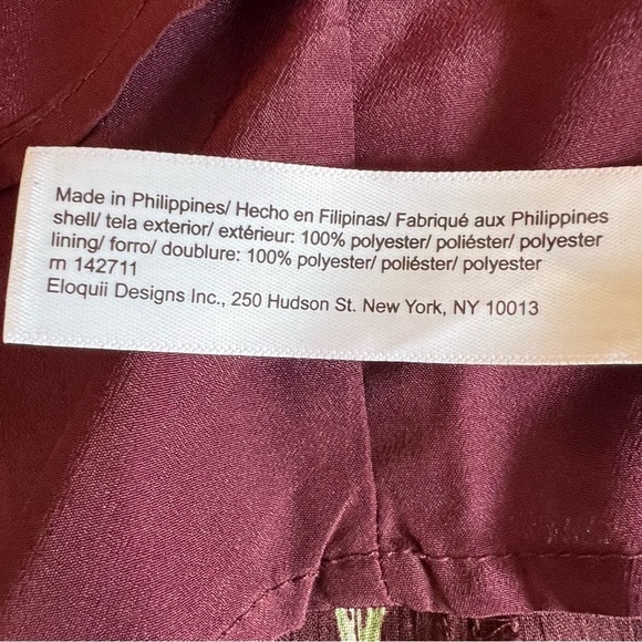 ELOQUII Elements Midi Shirtdress Ruffles Purple Floral Sheer Chiffon Size 22 - Picture 11 of 14